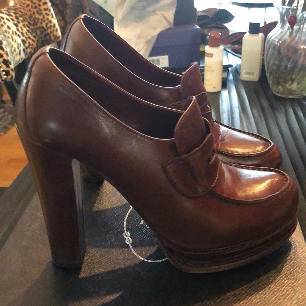 PRADA - Designer platform loafers